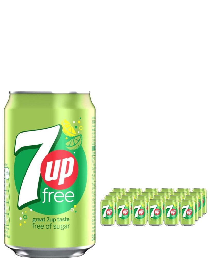 7 Up Free Soft Drink Can 24 x 330 ml Pack