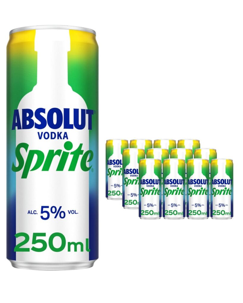 Get Absolut Vodka & Sprite Premixed Drink Multipack 12 x 250 ml