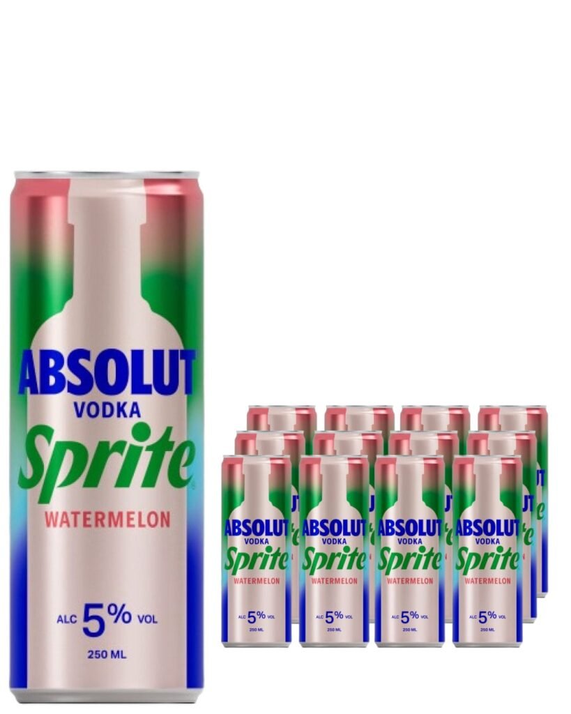 Absolut Vodka Sprite & Watermelon Premixed Drink Multipack 12 x 250 ml