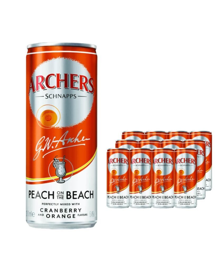 Archers Peach on the Beach Premixed Cocktail 12 x 250 ml