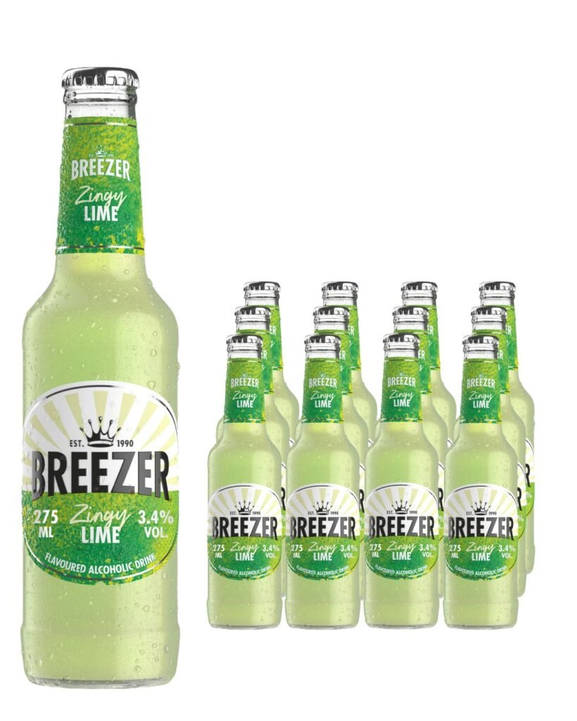 Breezer Zingy Lime Premixed Drink Multipack, 12 x 275 ml
