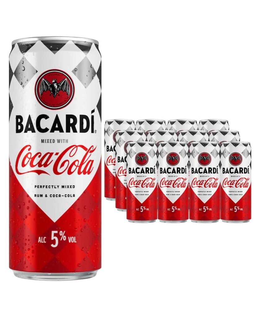 Buy Bacardi Rum & Cola Premixed Cocktail Can Multipack 12 x 250 ml