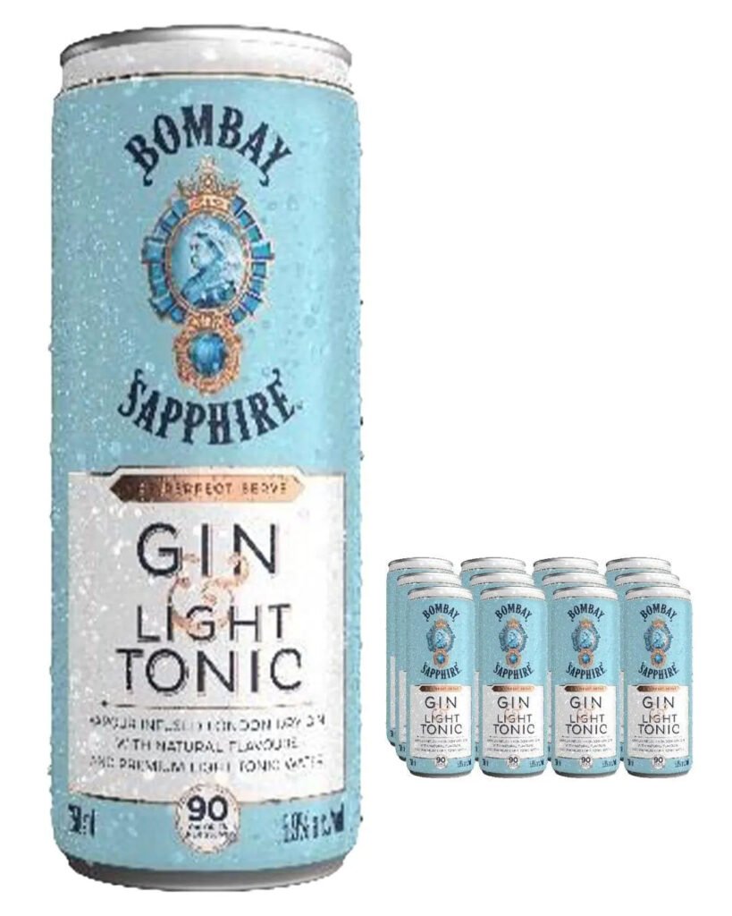 Bombay Sapphire Gin & Light Tonic Premixed Cocktail Can 12 x 250 ml