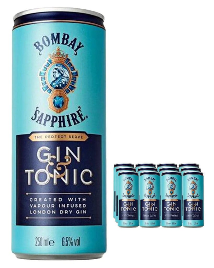 Bombay Sapphire Gin & Tonic Premixed Cocktail Can 12 x 250 ml
