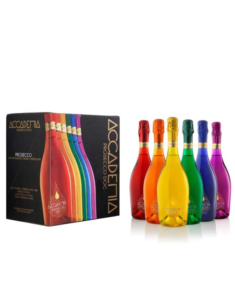 Accademia Prosecco Rainbow Mixed Case 6 x 75 cl