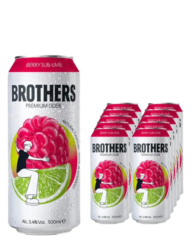 Brothers Berry Sub-Lime Cider Can 10 x 500 ml