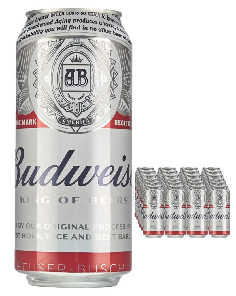 Budweiser Lager Beer Can 24 x 440 ml Pack 