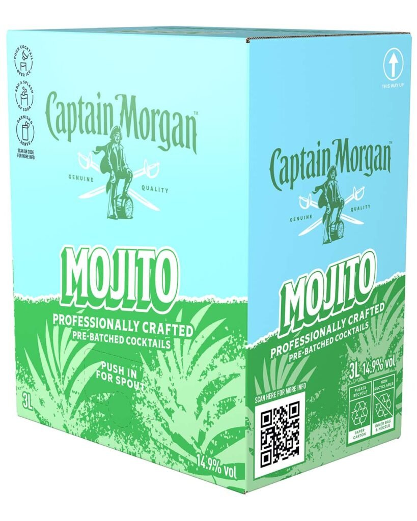 Buy Captain Morgan Mojito Premixed Cocktail Bag in Box 3 L Online