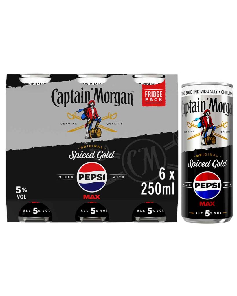 Captain Morgan Pepsi Max Can 6 x 250 ml Pack