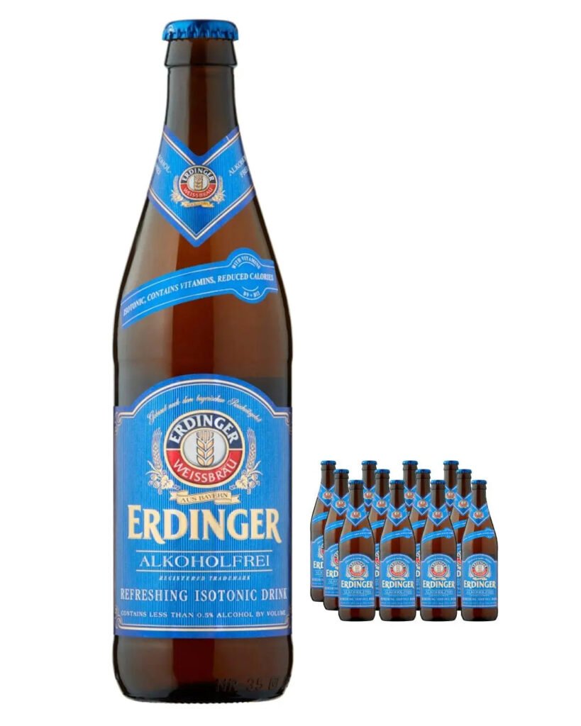Erdinger Alkoholfrei Alcohol Free Wheat Beer Glass Botlle 12 x 500 ml