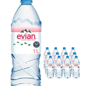 Evian Natural Spring Water 12 x 1 L Plastic Bottle Pack