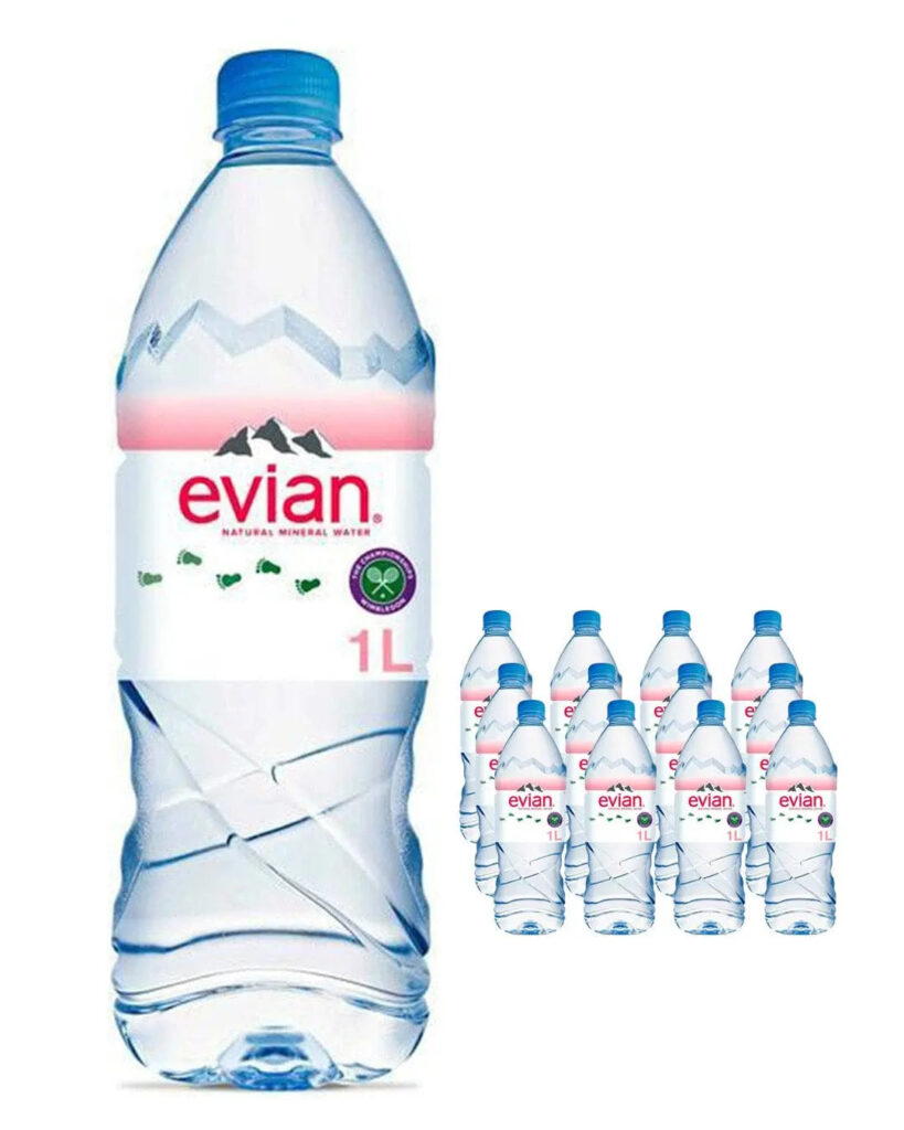 Evian Natural Spring Water 12 x 1 L Plastic Bottle Pack 