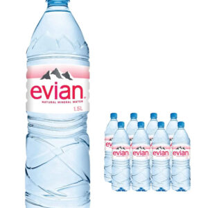 Evian Natural Spring Water Plastic Bottle Multipack, 8 x 1.5 L