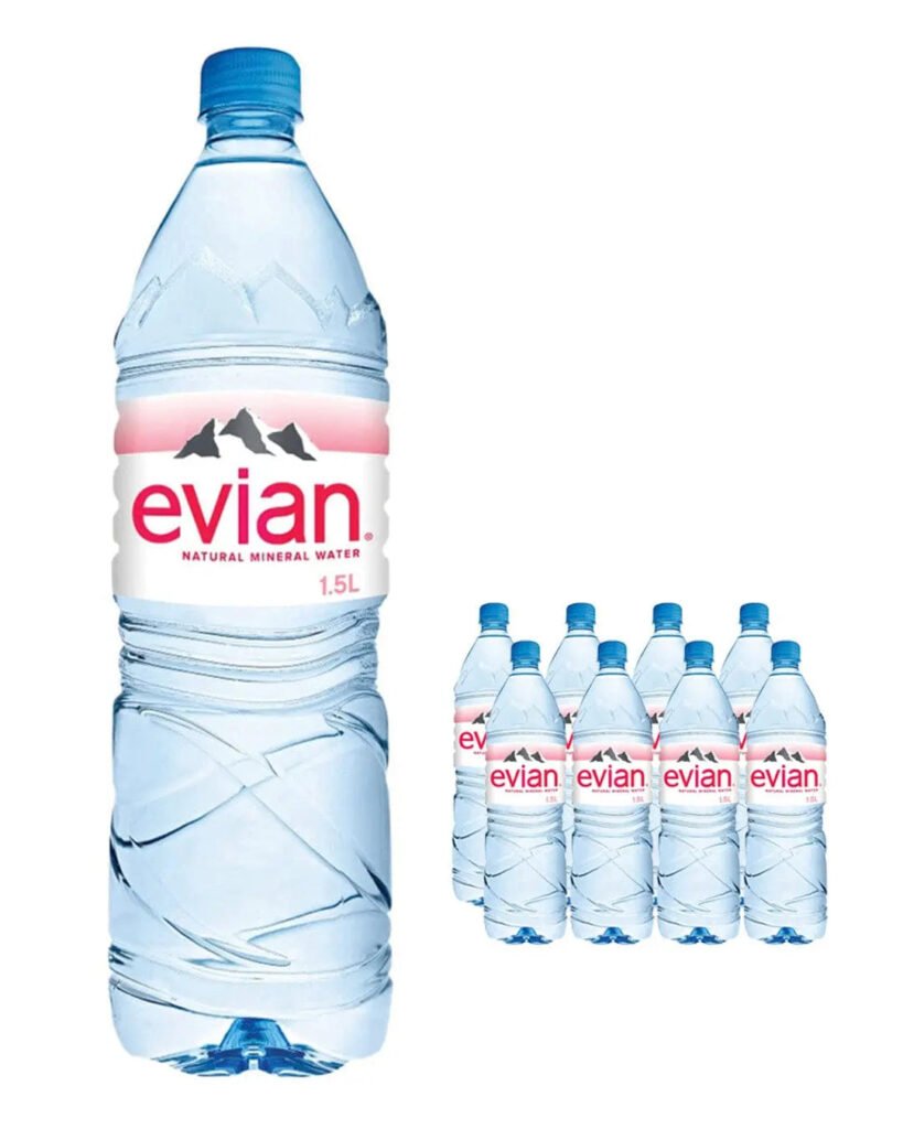 Evian Natural Spring Water Plastic Bottle 8 x 1.5 L