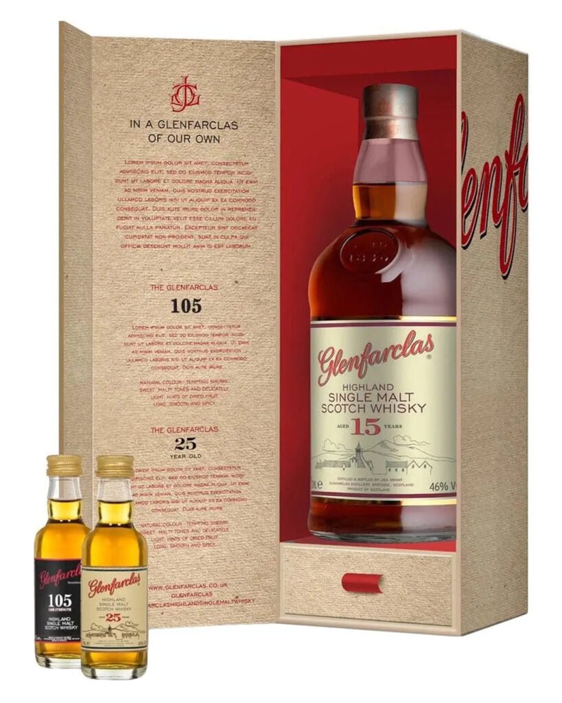 Glenfarclas 15 Year Old Single Malt Whisky Tasting Gift Set 70 cl