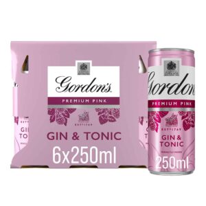 Gordon's Pink Gin & Tonic Premixed Cocktail Can Multipack, 6 x 250 ml