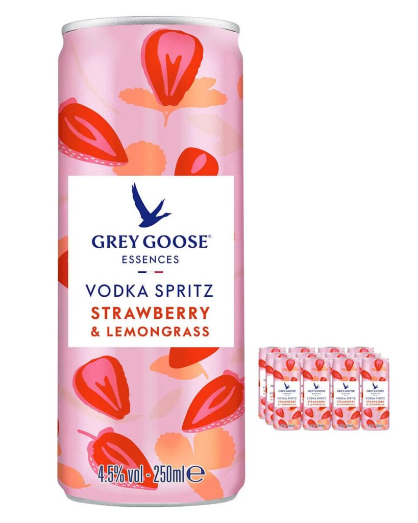 Grey Goose Essences Strawberry & Lemongrass Premixed Can 12 x 250 ml