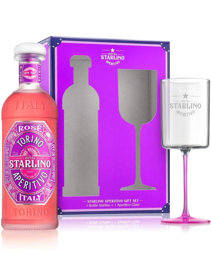 Hotel Starlino Rosé Aperitivo Spritz Gift Set with Aperitivo Glass 75 cl