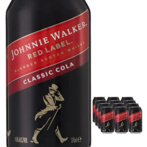 Johnnie Walker Red Label And Cola Premixed Cocktail Can Multipack, 12 x 330 ml