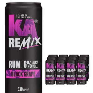 KA Remix Rum Black Grape Premixed Can Multipack, 12 x 330 ml
