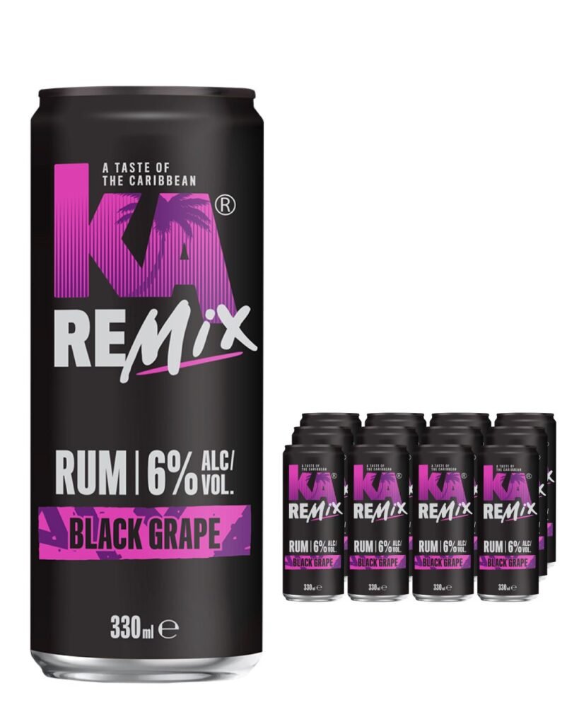 KA Remix Rum Black Grape Premixed Can 12 x 330 ml