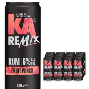 KA Remix Rum Fruit Punch Premixed Can Multipack, 12 x 330 ml