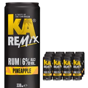 KA Remix Rum Pineapple Premixed Can Multipack, 12 x 330 ml