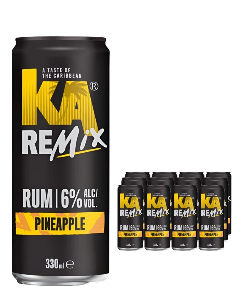 KA Remix Rum Pineapple Premixed Can 12 x 330 ml