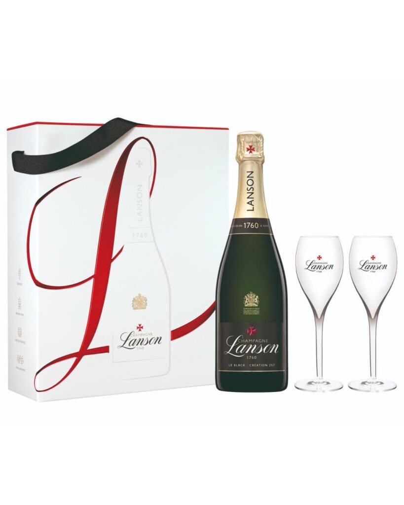 Lanson Le Black - Creation 257 Champagne with 2 Flutes Gift Box 75 cl