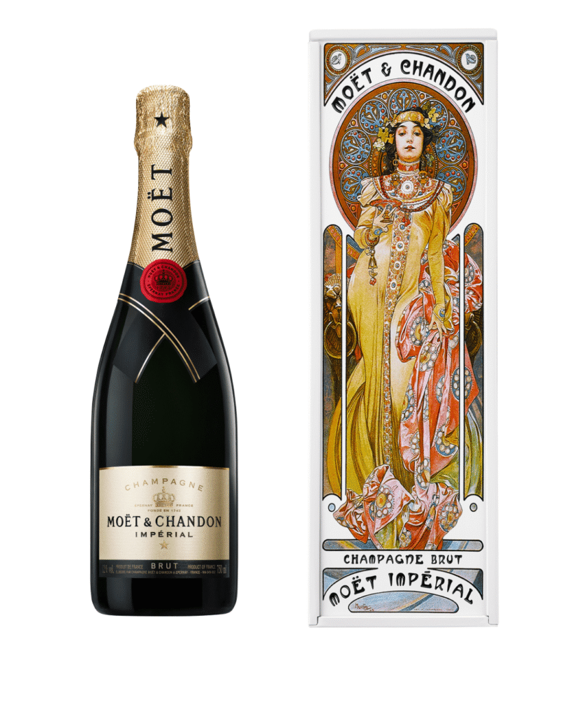 Moët & Chandon Brut Imperial Mucha Tin Golden Dress Champagne 75 cl