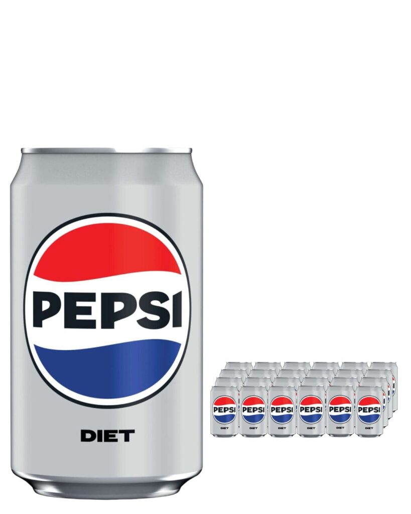 Pepsi Diet Cola Can 24 x 330 ml Soft Drink Pack 