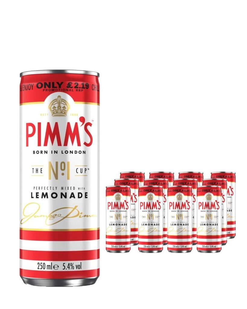 Pimm's & Lemonade Can Price Marked 12 x 250 ml
