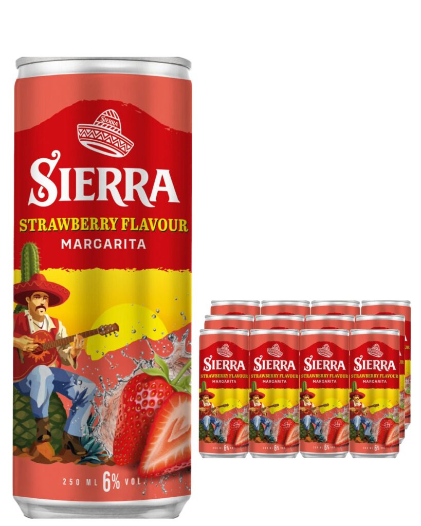 Sierra Margarita Strawberry Drink 12 x 250 ml Pack
