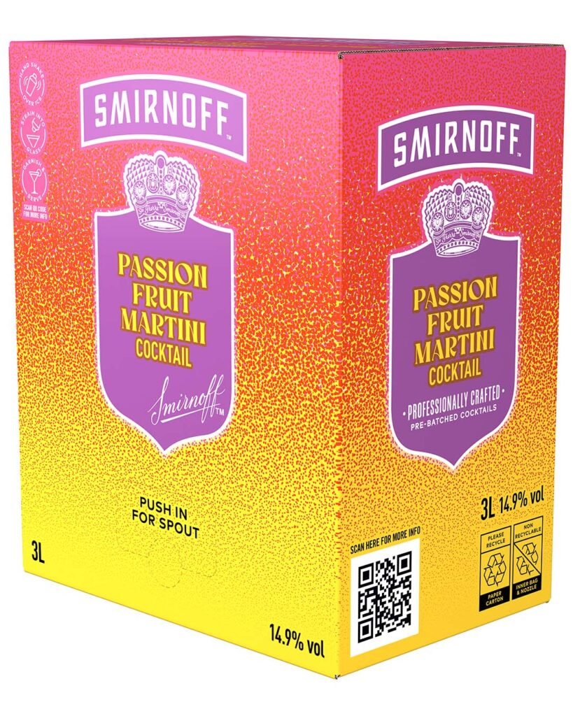 Buy Smirnoff Passion Fruit Martini Premixed Cocktail Bag in Box 3 L