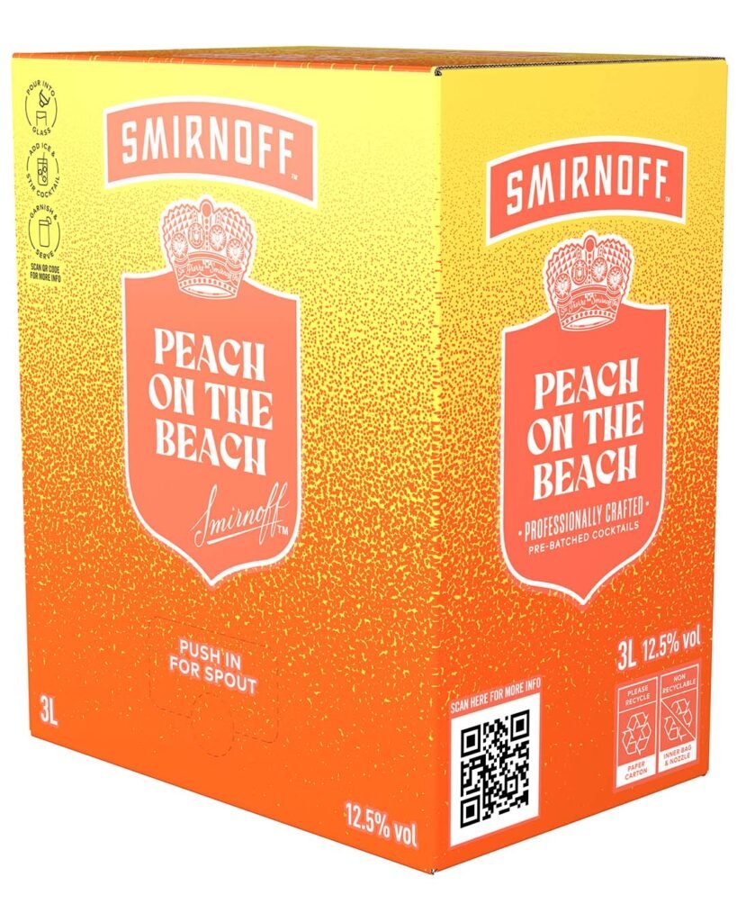 Smirnoff Peach On The Beach Premixed Cocktail Bag in Box 3 L